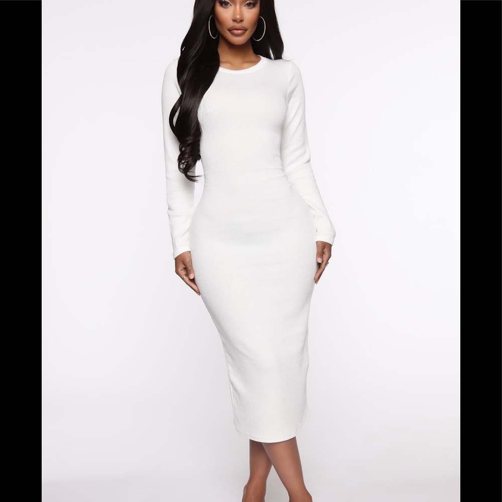White FashionNova dress